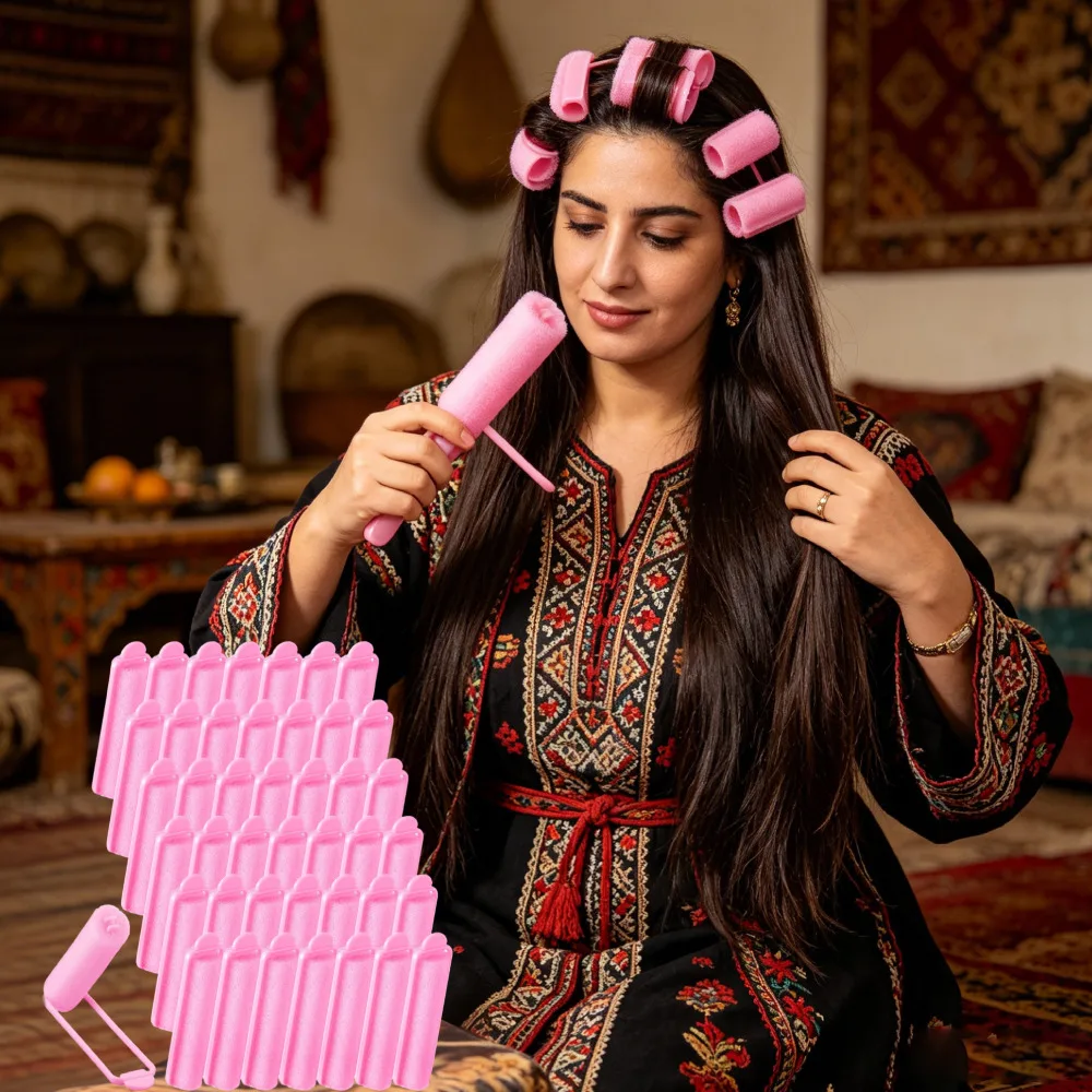 

43PCS Foam Hair Rollers Soft Sponge Sleeping Curlers & Rat Tail Comb Ideal for Overnight Curls, Volume & Salon-Quality Styling