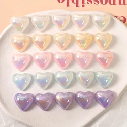 5pcs glitter pink peach heart diy resin flatback cabochon accessories earrings hairpin pendants embellishments for scrapbooking