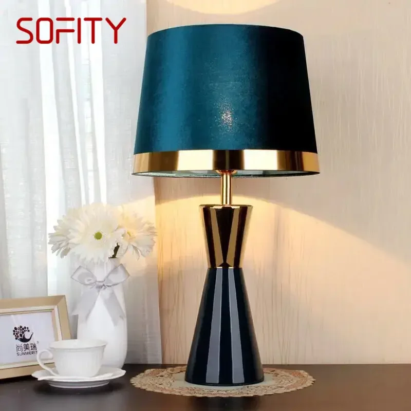 SOFITY A  Crystal Table Lamps Desk Lights Luxury Modern Contemporary Fabric for Foyer Living Room Office Creative Bed Room Hotel