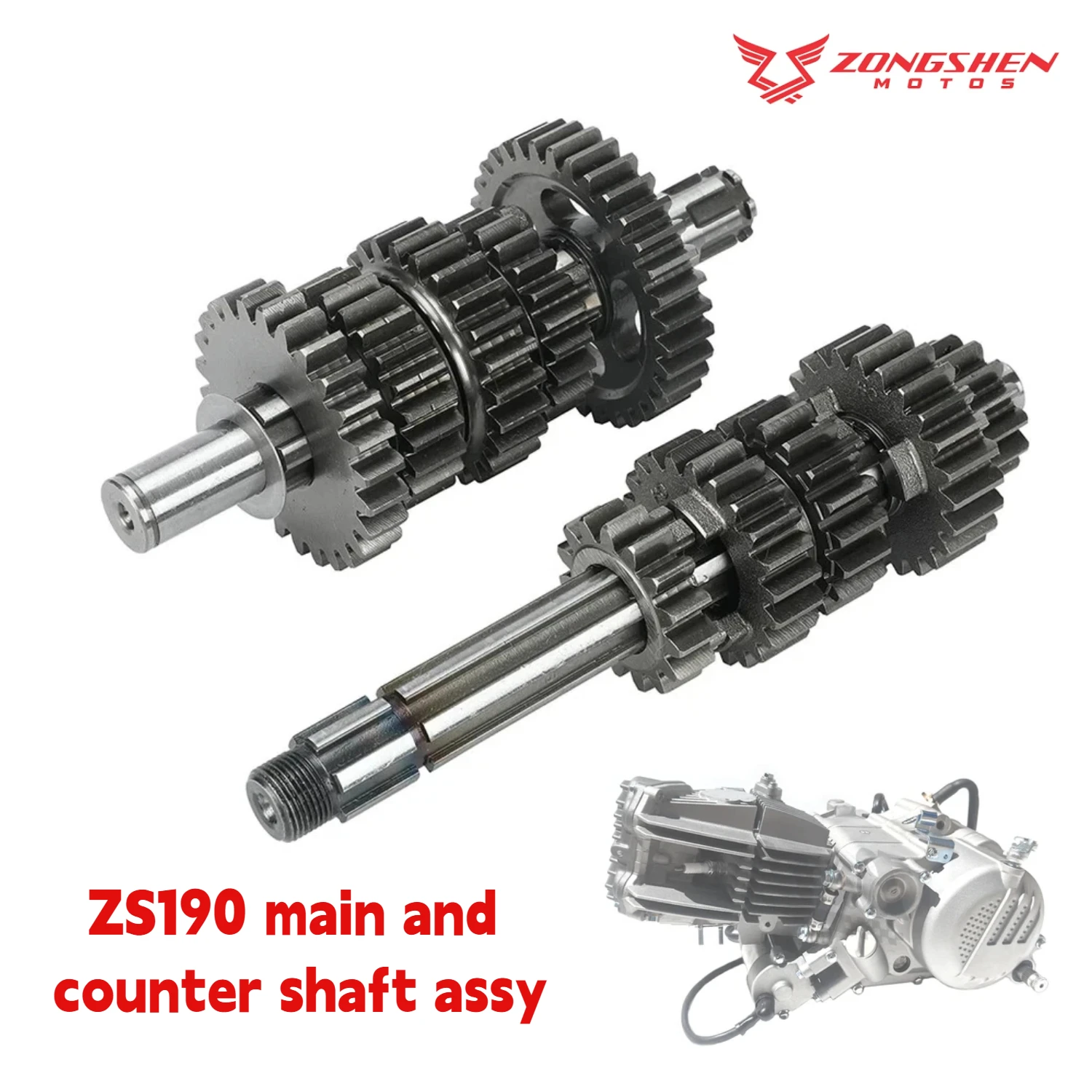 Kit de Eixo Principal do Motor ZS190 190cc para Zongshen Z190 W190 ZS1P62YML-2, Peças de Transmissão para Motores de Quadriciclo e Pit Bike