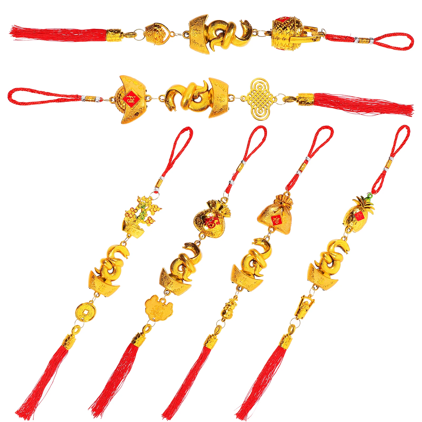 

6 Pcs Spring Festival Pendant Chinese Decorations for Party New Year Snake Decorative Pendants Plastic