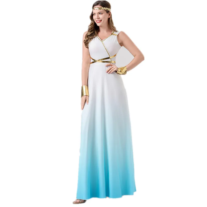 Halloween Medieval Mythology Ancient Greek Goddess Cosplay Costume masquerade Egyptian Cleopatra Princess Fancy Dress