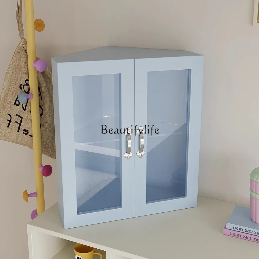 

Dopamine French retro solid wood bucket cabinet, wall storage, antique storage cabinet