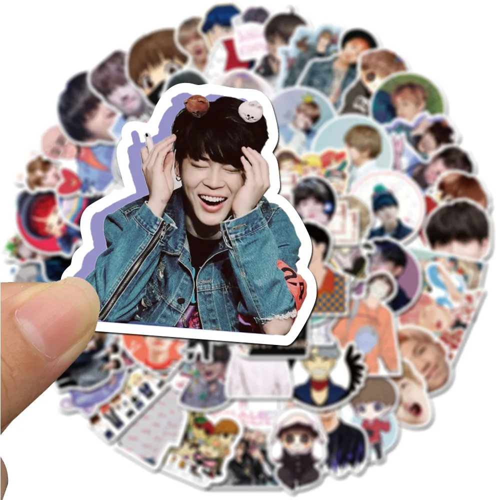 76pcs/pack Kpop Group Korea Singer Cartoon Stickers For Motorcycles Luggage Computer Laptop Gift Car Phone Water bottle Notebook