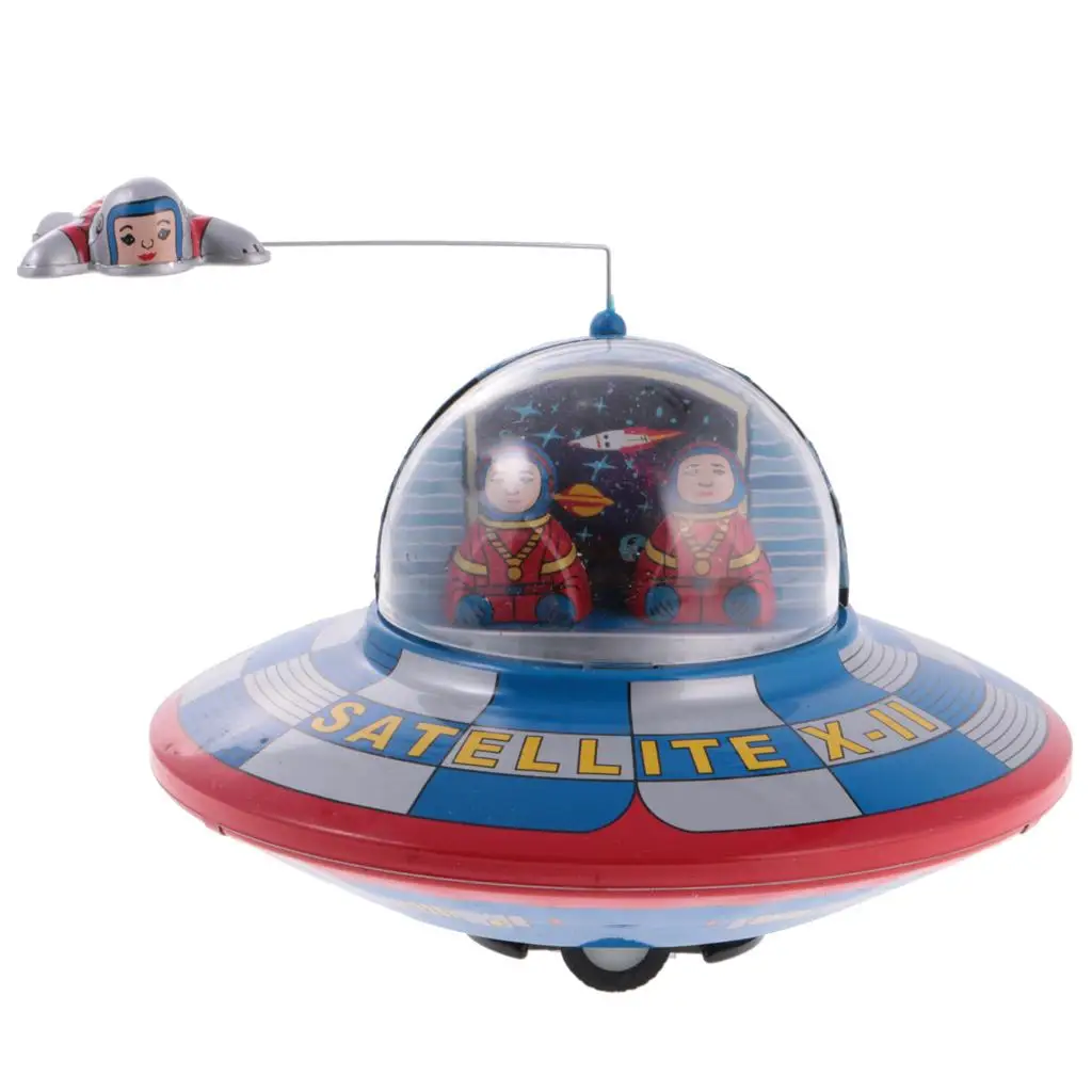 

Classic Space Ship Collectible Clockwork Wind Up Tin Toy for Kids