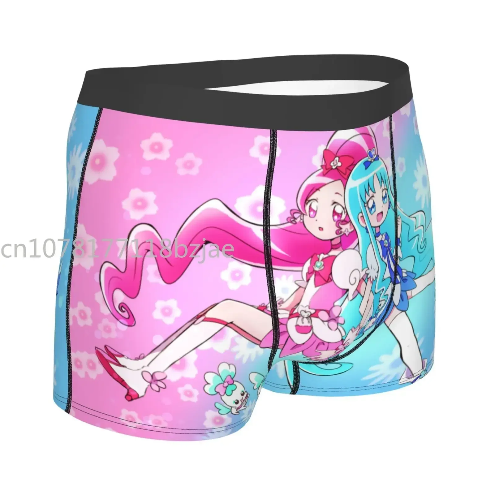 Magic Precure Anime Girl Heartcatch Boxershorts Men Male Underpants Double Sides Printed Soft Breathable Underwear Panties Men