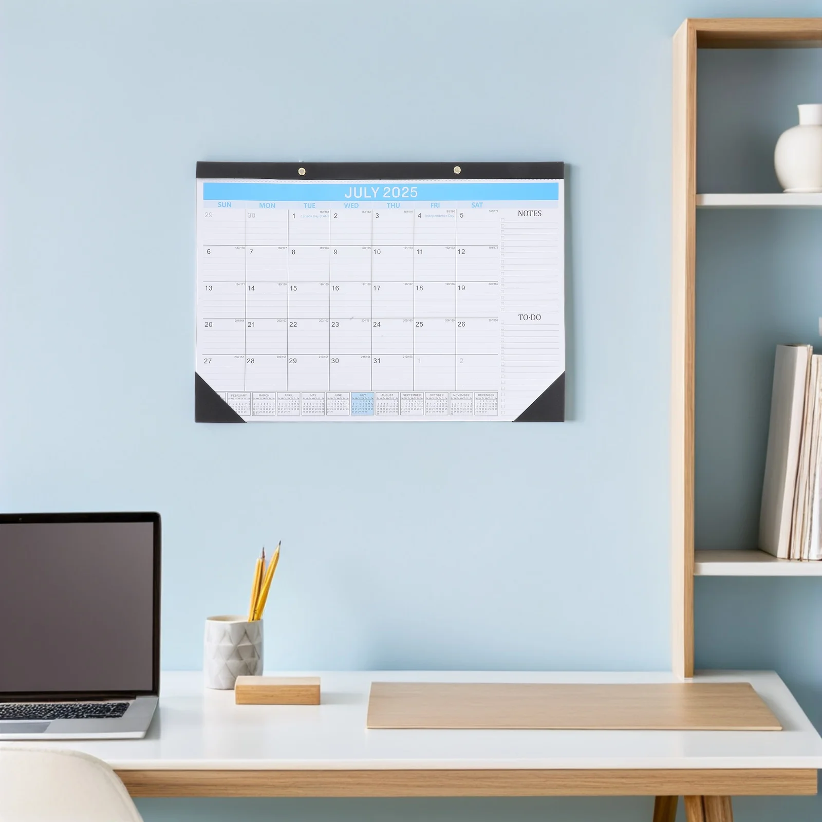 

Wall Hanging Calendar Planner July 2025 to December 2026 Design Blue Monthly 2025-2026