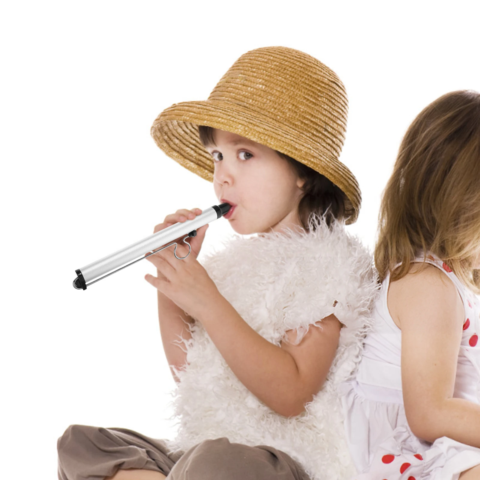 

Sliding Whistle Metal Kids Instrument Abs Tube Noise Maker Stick Short Flute Silver Color Musical Toy Durable Material for Kids