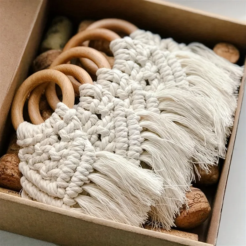 

12pcs Bohemian Handmade Woven Mini Ornament Set Art Decorations for Vacation Homes and Vehicles New Year Gift for Friends Family