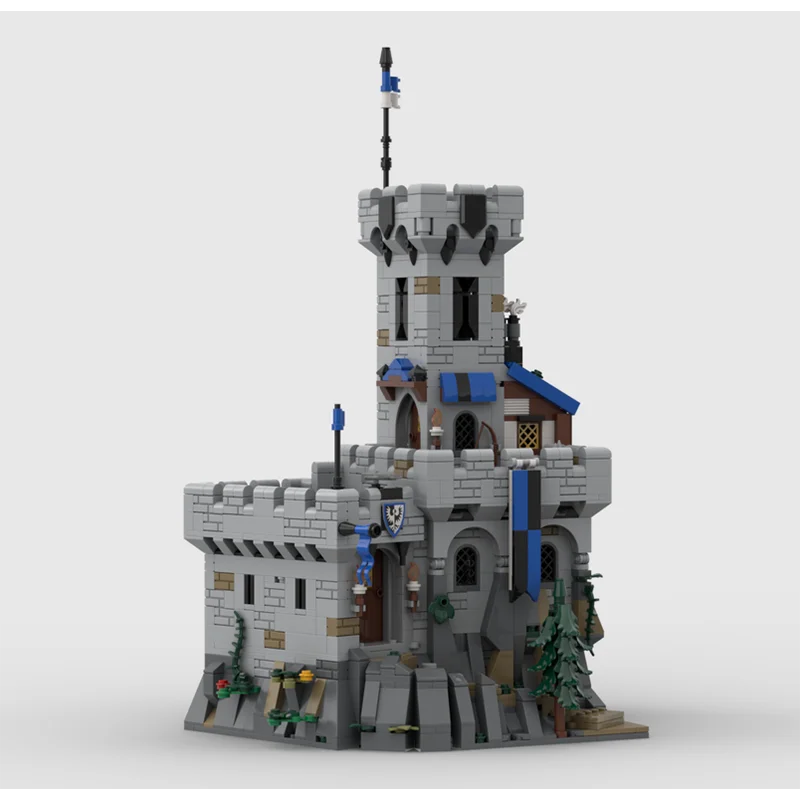 1637 elementów Moc średniowieczna architektura zamek katarski model DIY montaż klocki zabawki prezent urodzinowy dla dzieci