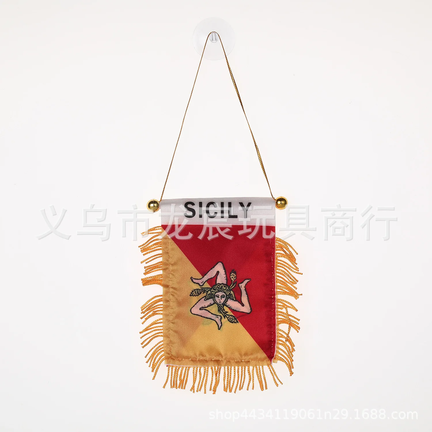 

Wholesale 12pcs Sicily Car Window flag 8*12cm Polyester double side printed Sicily Hanging pennant Flags Sicily Mini flag
