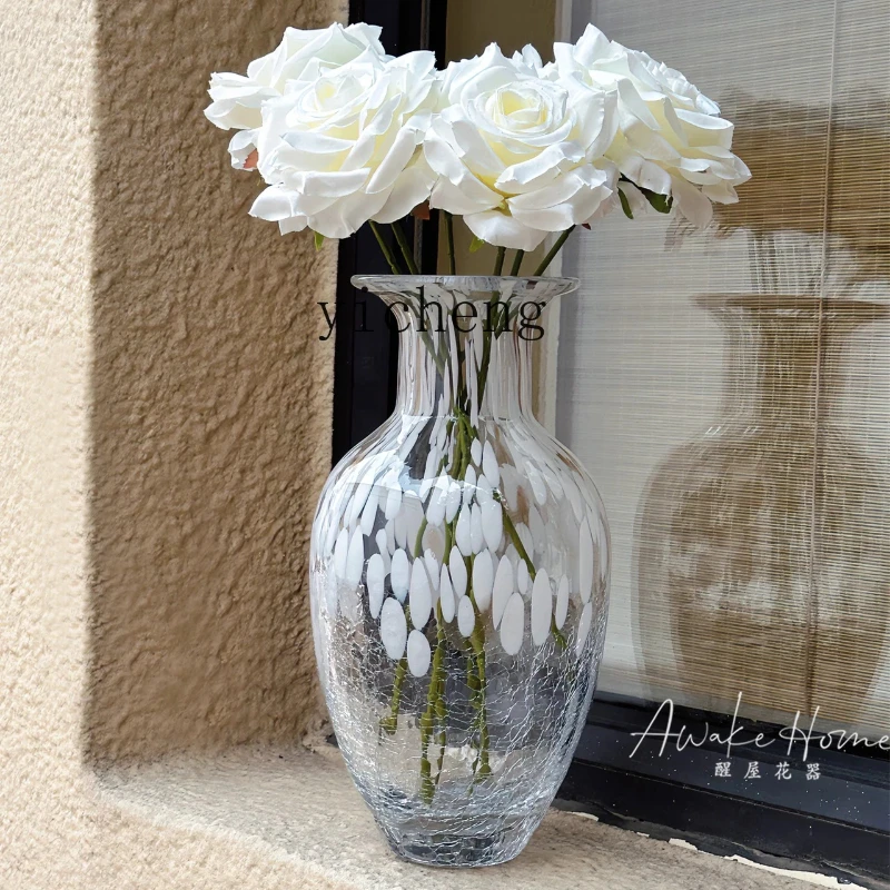 

L29- premium home handmade glazed glass vase desktop hydroponic flower ware light luxury ornament
