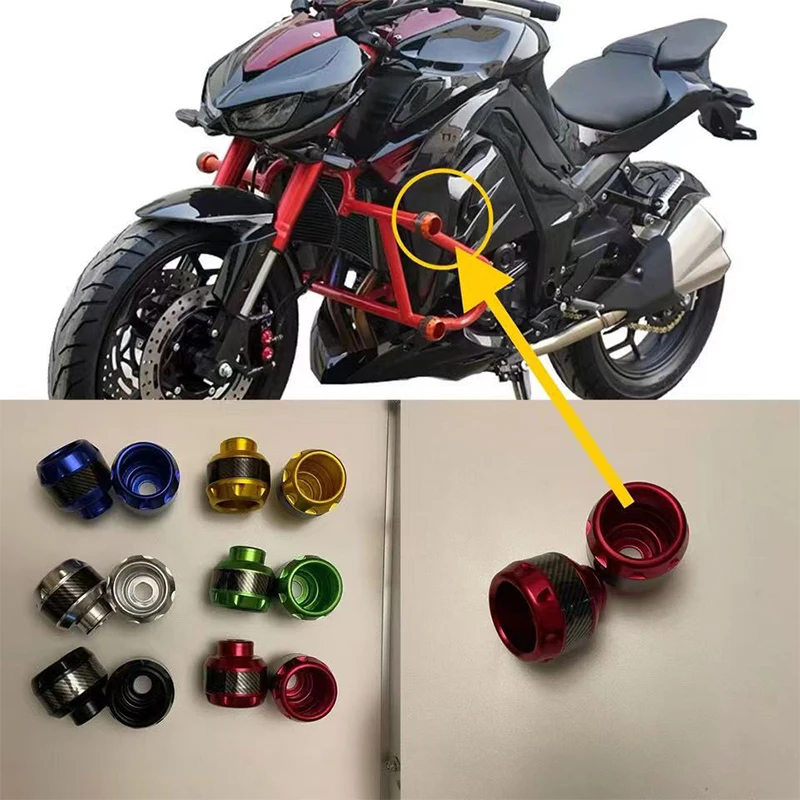 1Pair Universal Front Suspension Protection Cup Frame Slider Falling Protector for Motorcycle Scooter E-Bike Aluminum and ABS