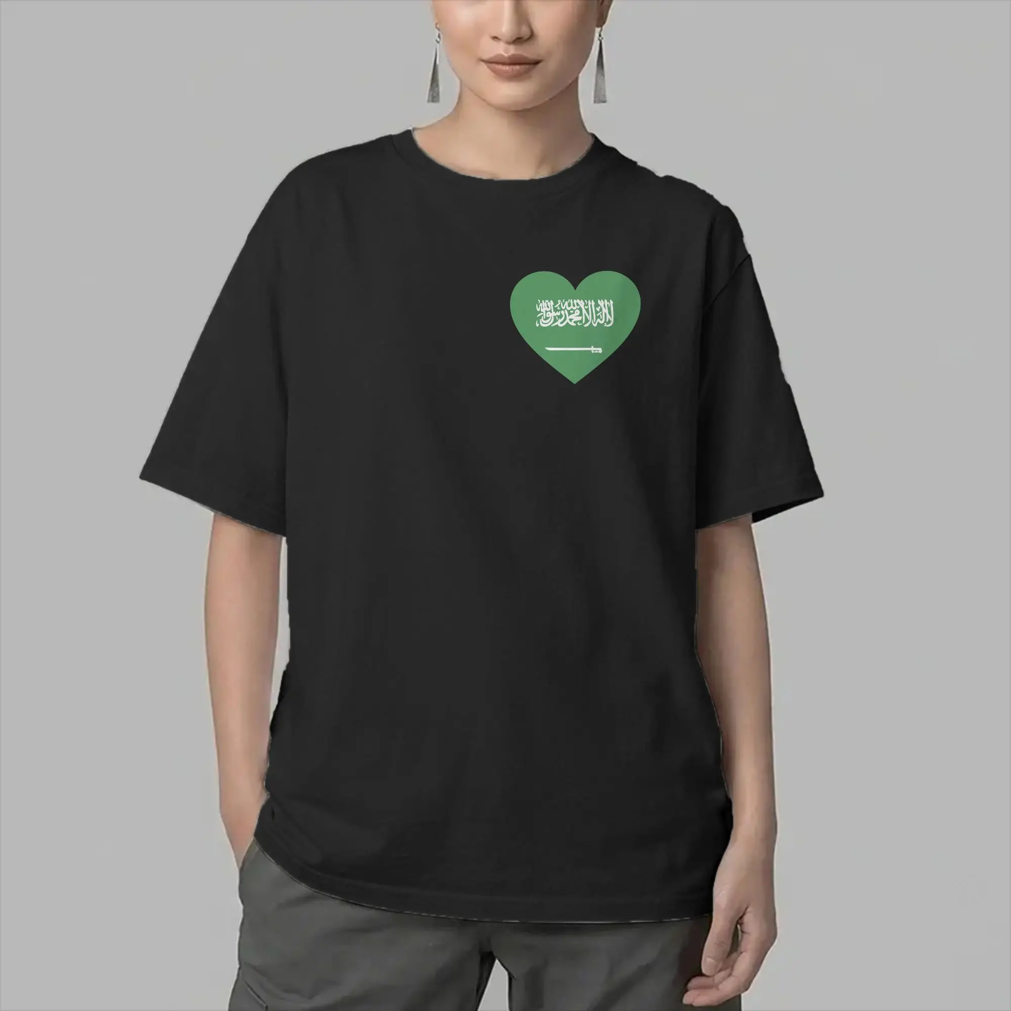 Men Saudi Arabia Flag T Shirts Saudi National Day 100% Cotton Clothing Novelty Short Sleeve O Neck Tee Shirt 4XL 5XL T-Shirt