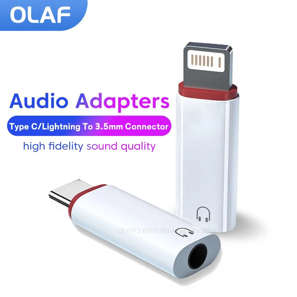 Olaf Lightning To 3 5 MM Jack AUX Adapter For iPhone 14 13 12 Adapter USB C Headphone Connector Audio Splitter phone accessories