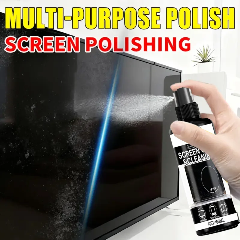Bildschirmreiniger-Sprüh-Set – Bildschirmreiniger-Spray und -wischbar, geeignet für eine Vielzahl von Glas, Brillen, Kameraobjektiven, TV-Bildschirme, 100 ml