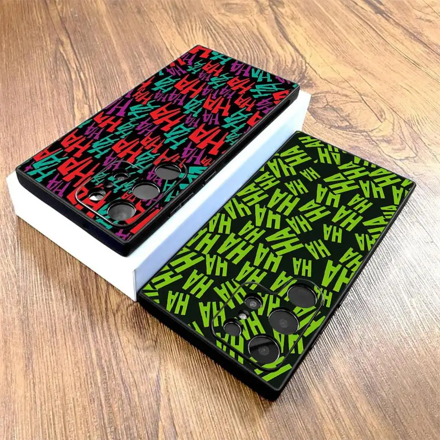 Black Soft Phone Cover Case for Samsung Galaxy S21 FE S23 Ultra S20 S24 Plus S25 Edge Jokers Fun Haha