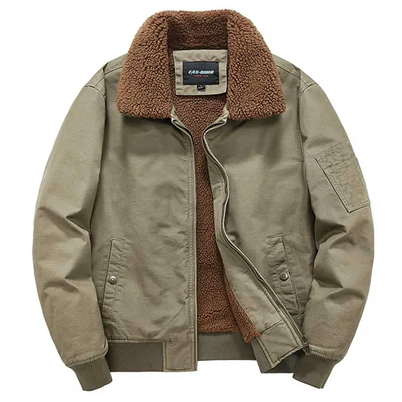 Jaqueta militar à prova de vento masculina, casaco de pelúcia casual, moda masculina, parka quente, tamanho grande, 4XL, inverno