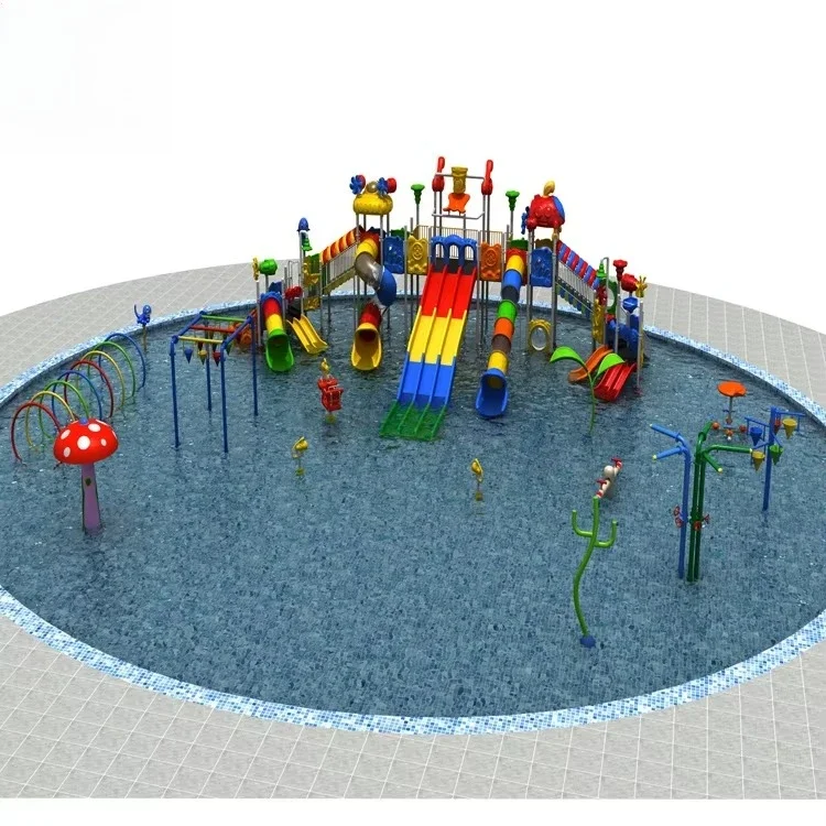City Park Water Park Playground Equipment Manufacturer Customized Design Cheap Price Plastic and Fiberglass FRP Big Water Slide