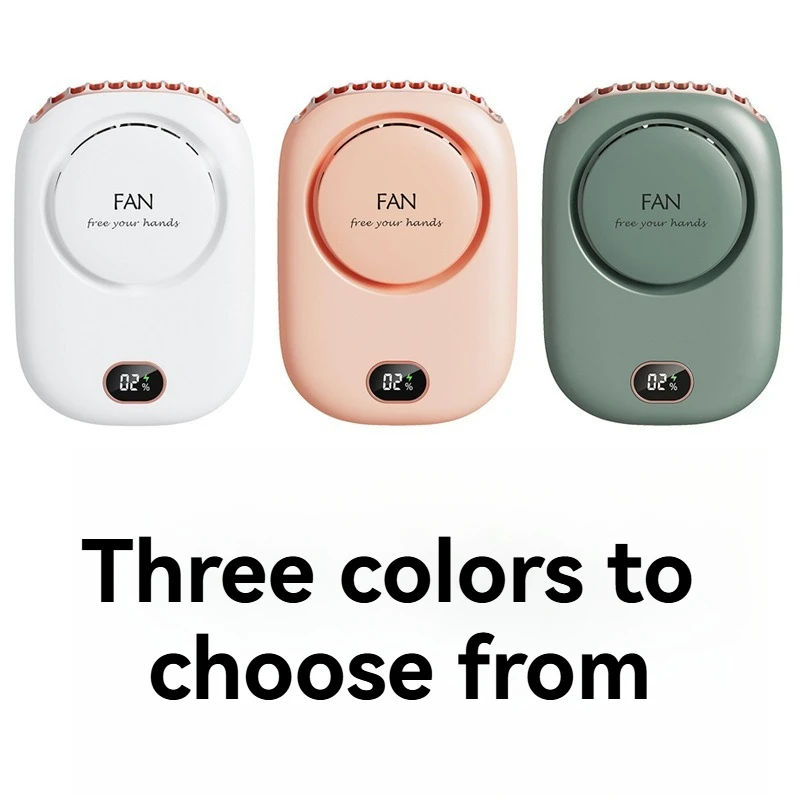 مروحة محمولة للرقبة/الخصر، قابلة لإعادة الشحن عبر USB، هادئة وقوية، شاشة عرض للبطارية، يجب اقتناؤها كسولًا، صيف رائع