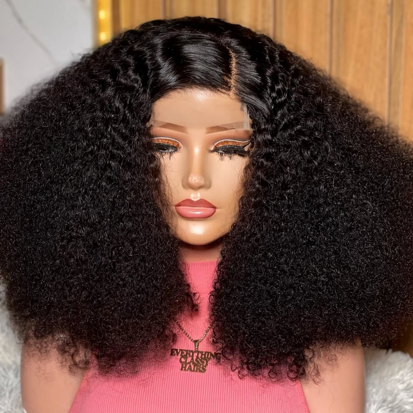 

26-дюймовый мягкий длинный бесклеевой странный вьющийся натуральный черный парик фронта шнурка для женщин с волосами ребенка синтетические предварительно выщипанные ежедневно