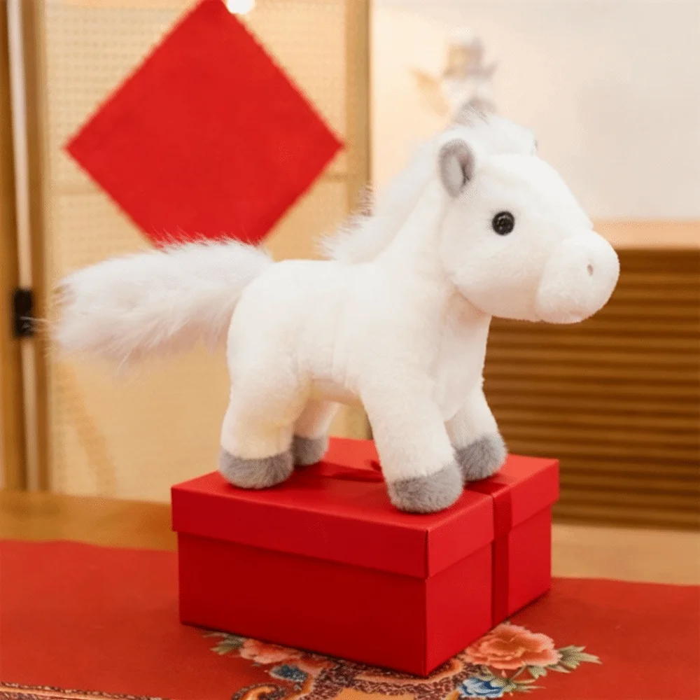

Stuffed Animal Mascot 2026 Horse Cute Good Luck Lucky Horse Kawaii Creative Zodiac Pony Figurine Chinese New Year