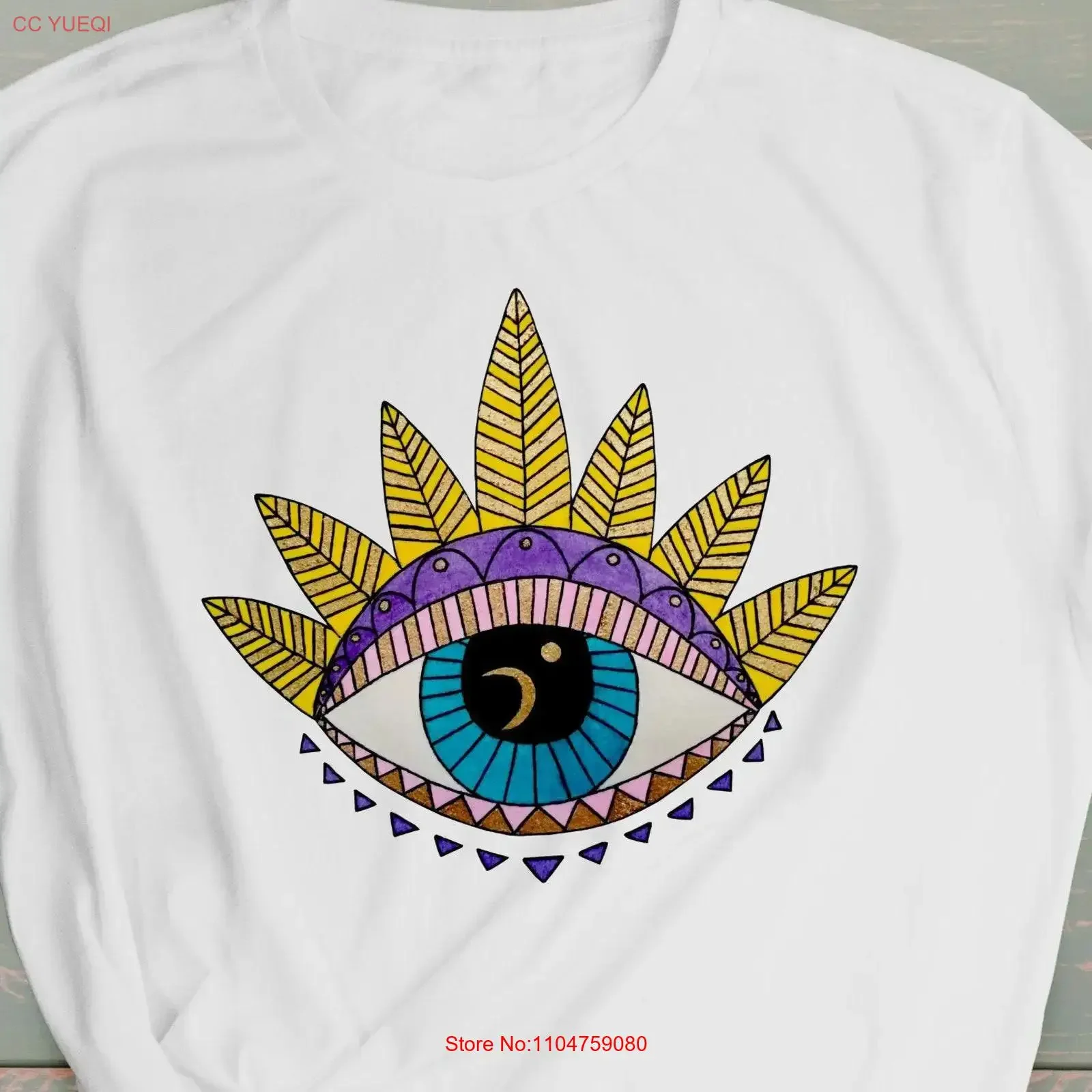 Evil Eye T Shirt Talisman Turkish Greek  vintage Washed designer clothes Stretched Top For Everyday Wear Versatile Unisex