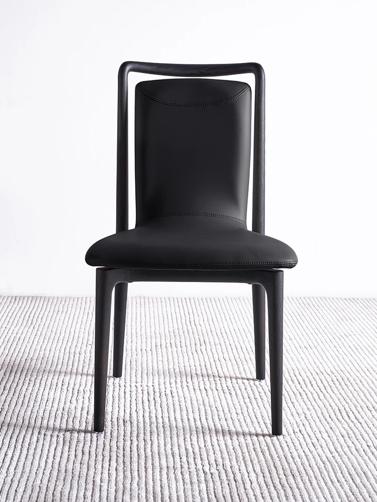 

LH solid wood retro dining chair minimalist antique home restaurant high-end dining chair