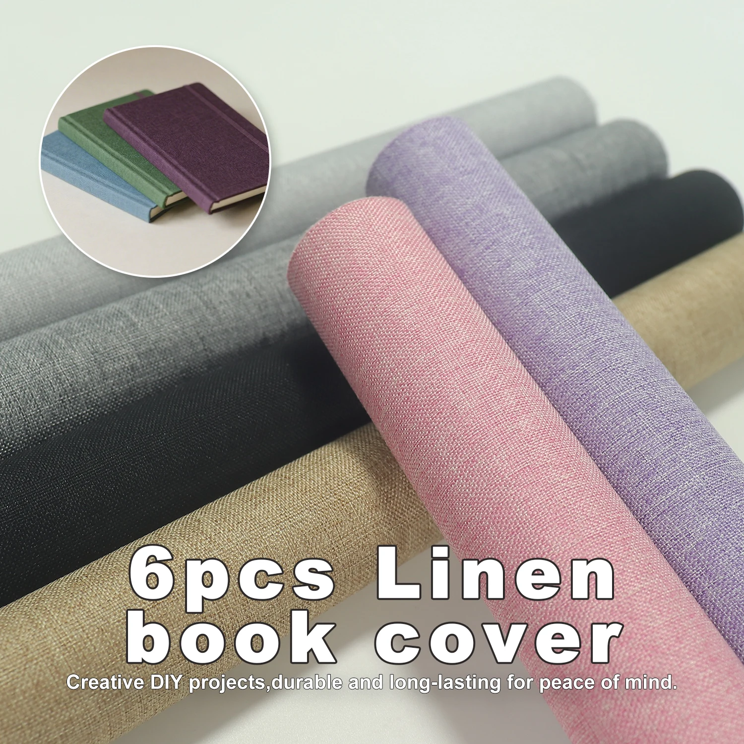 

6 шт. 40x130 см льняная обложка книги, переплетная ткань для DIY, украшение для фотоальбома, защита книги, подарочная упаковочная бумага, бесплатные инструменты