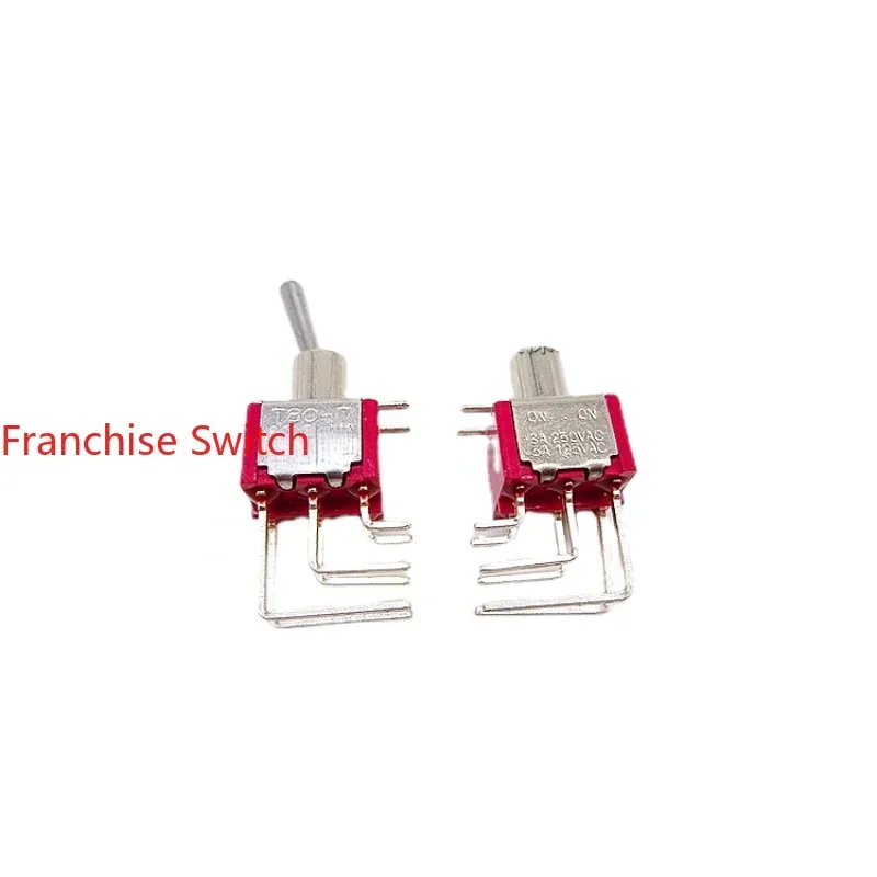 10PCS Moving Head Switch T8021L Side Bent Foot 6 Feet 2 Gears T80-T Toggle