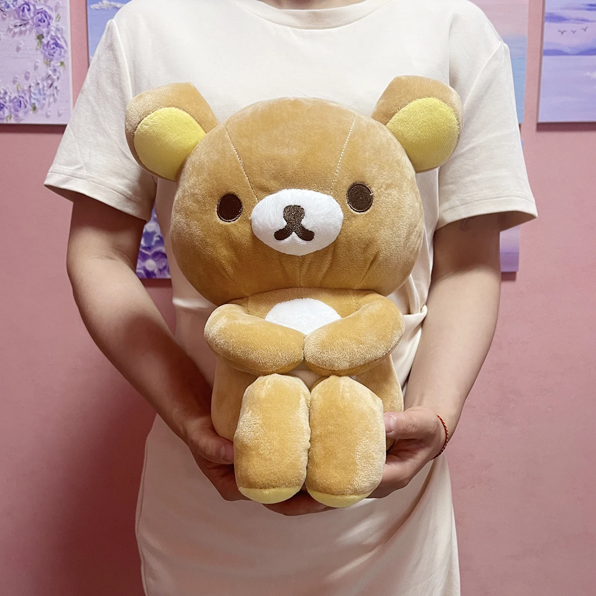 Kawaii Aardbei Rilakkuma Knuffel Teddybeer Peluche Mooie Cartoon Rugkussen Knuffelige Knuffels Kinderkamer Decoratie