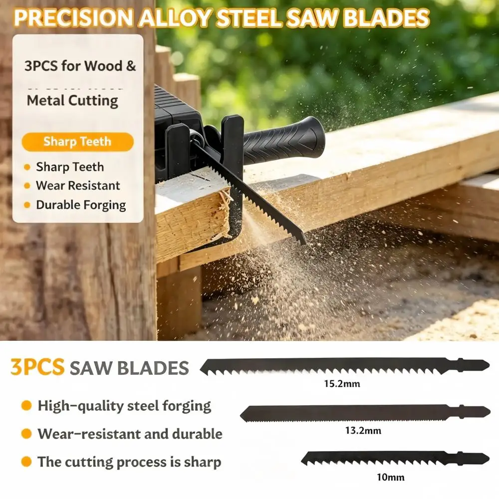 Hand‑held Reciprocating Saw Attachment for Electric Drill, Quick Install Drill‑to‑saw Converter DIY Cutting Power Tool Accessory
