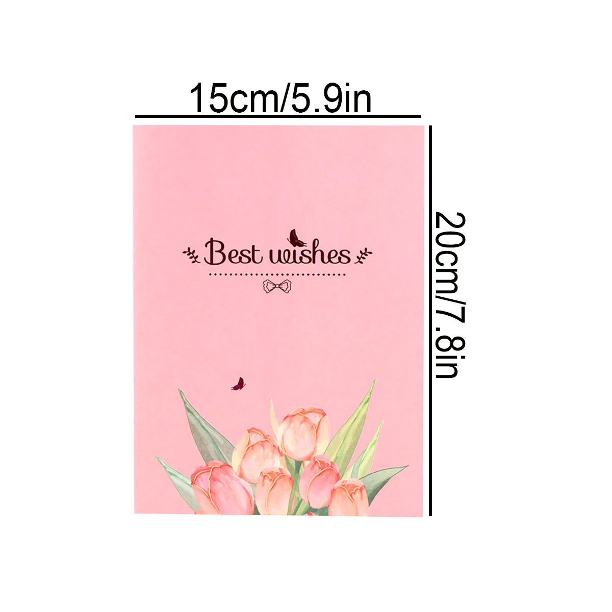 3D Tulip Bouquet Foil Greeting Card,Perfect for Mother's Day,Can Write Wishes Thank You Messages,Creative Gift,Includes Envelope