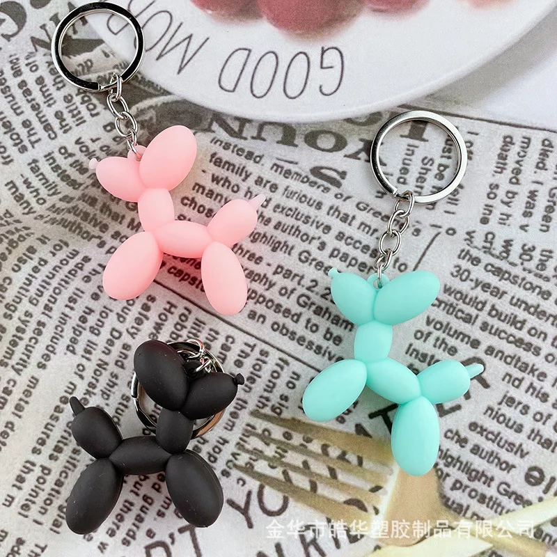 New Bubble Dog Key Chain Accessories Balloon Dog Doll Pendant DIY Material PVC Soft Rubber Jewelry Gift Accessories