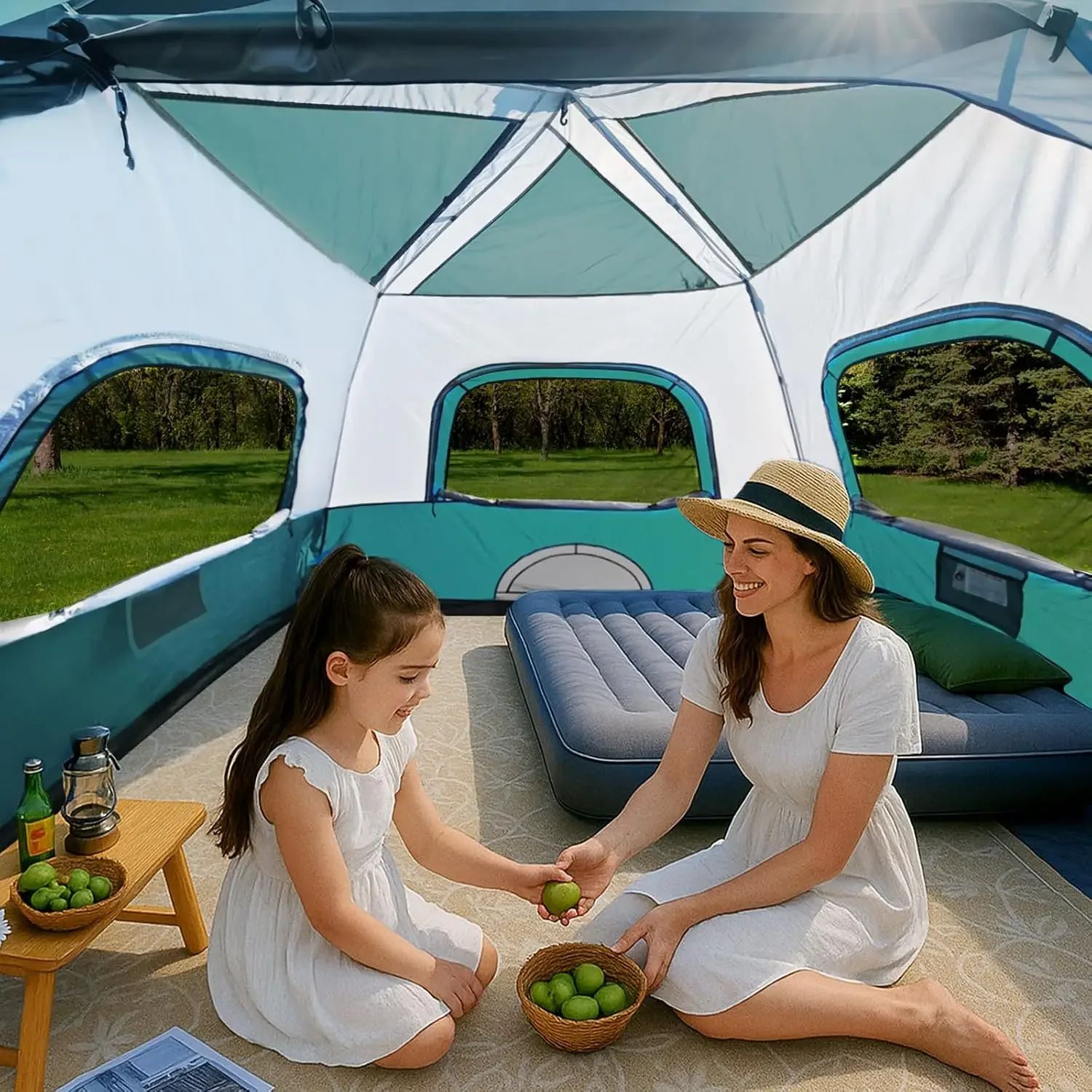 Instant Tent for 4-6 Person Camping, Waterproof Easy Pop Up Tent Sets Up in 60 Seconds for Family Outdoor Hiking & Backpacking