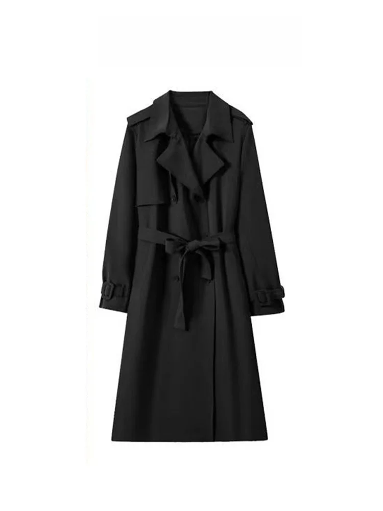 

Женский длинный жилет Ele Bla Coat с поясом, весна-осень, новинка, повседневная верхняя одежда, модный