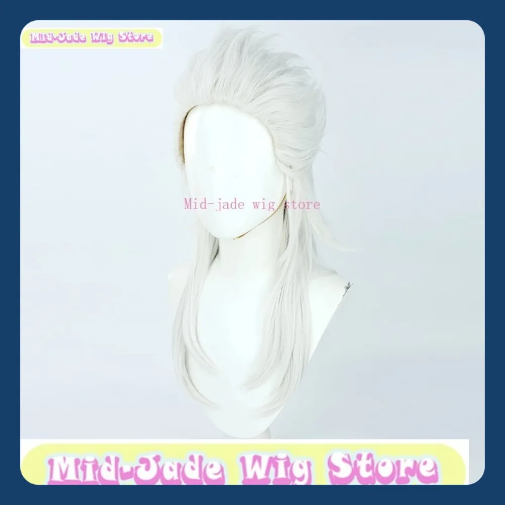 Mid-jade 가발 가게 Genshin Pierro Fatui Harbinger 코스프레 가발 코스프레 파티 의상 머리 장식 할로윈 가발