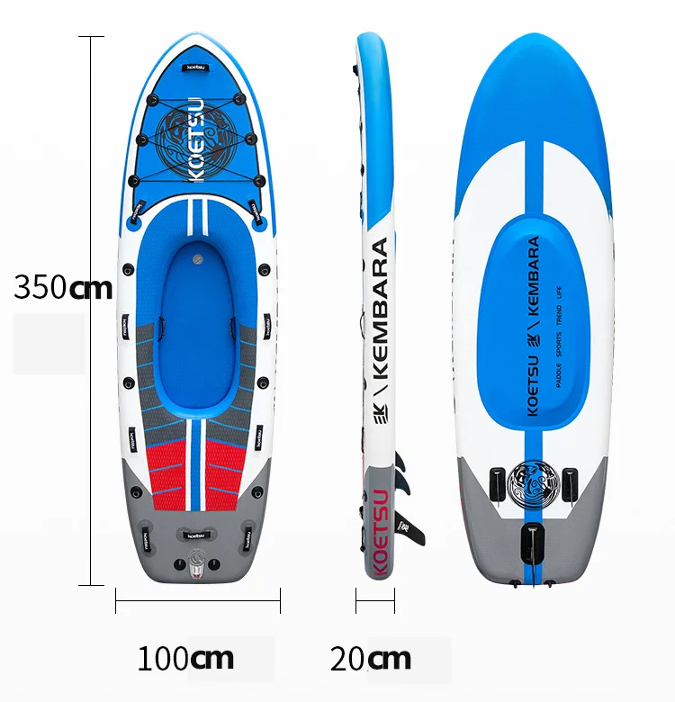 LUYA-Kayak de pesca con cubierta de aire para 1 ~ 2 personas, canoa engrosada, bote de Rafting al aire libre, barco oceánico plegable, regalo de