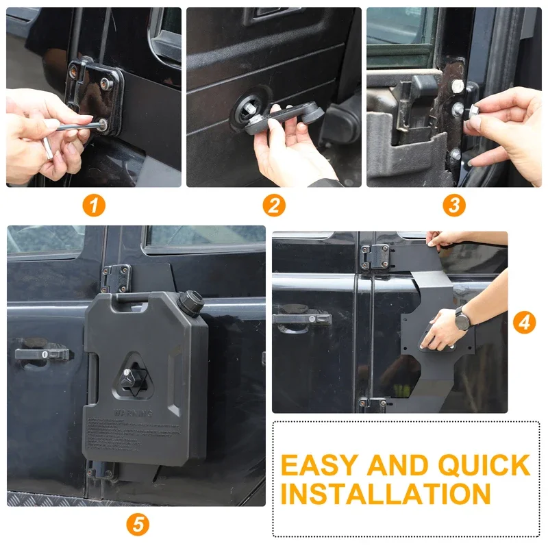 Carbon Steel Black For Land Rover Defender 90 110 2004-2018 Car Exterior Door Panel Oil Barrel Stand Modification Accessories