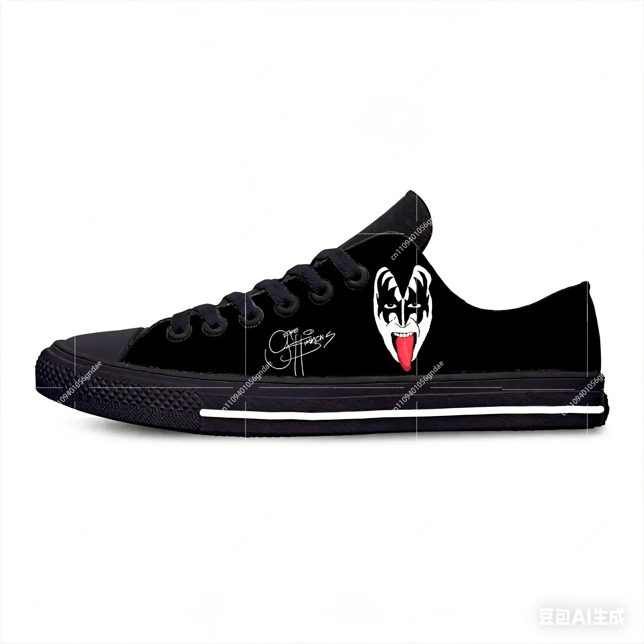 

Gene Simmons Low Top Sneakers Kiss Mens Womens Teenager Casual Shoes Canvas Running Shoes Cosplay 3D Printed Lightweight Shoe