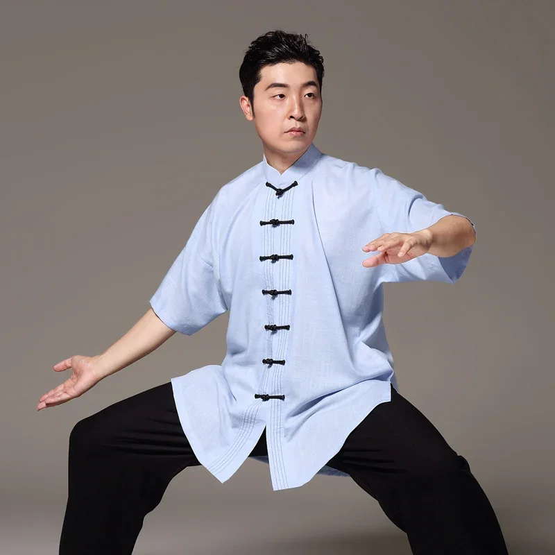 Kung Fu Dress Martial Art Uniform Tai Chi Clothes Wushu Clothing Unisex Women And Men Kun Master Short Sleeve Multicolor 2023