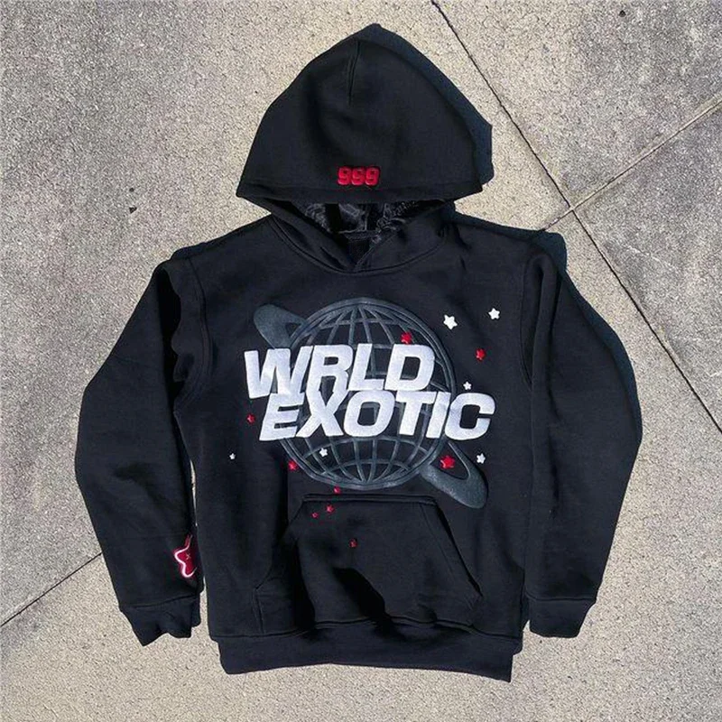 Y2K American Retro Harajuku Street Subculture Print Oversized Hooded Sweatshirt For Men And Women Streetwear Cardigan Sweatshir