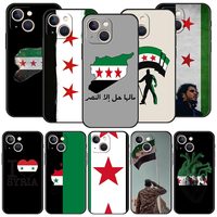 Syria flag Luxury Phone Case For iPhone 13 15 14 12 Mini 11 Pro MAX XR X SE XS 7 8 Plus Silicone Black Protection Cover