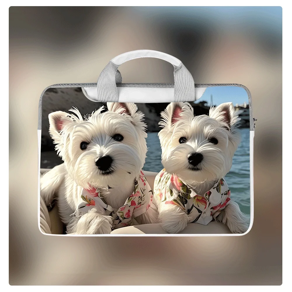 

Новая водонепроницаемая сумка для ноутбука из ПУ, 13, 12, 14, 15, 16 дюймов, с милым принтом собаки, сумка-кроссбоди для ноутбука, защитный чехол для планшета, праздничный подарок