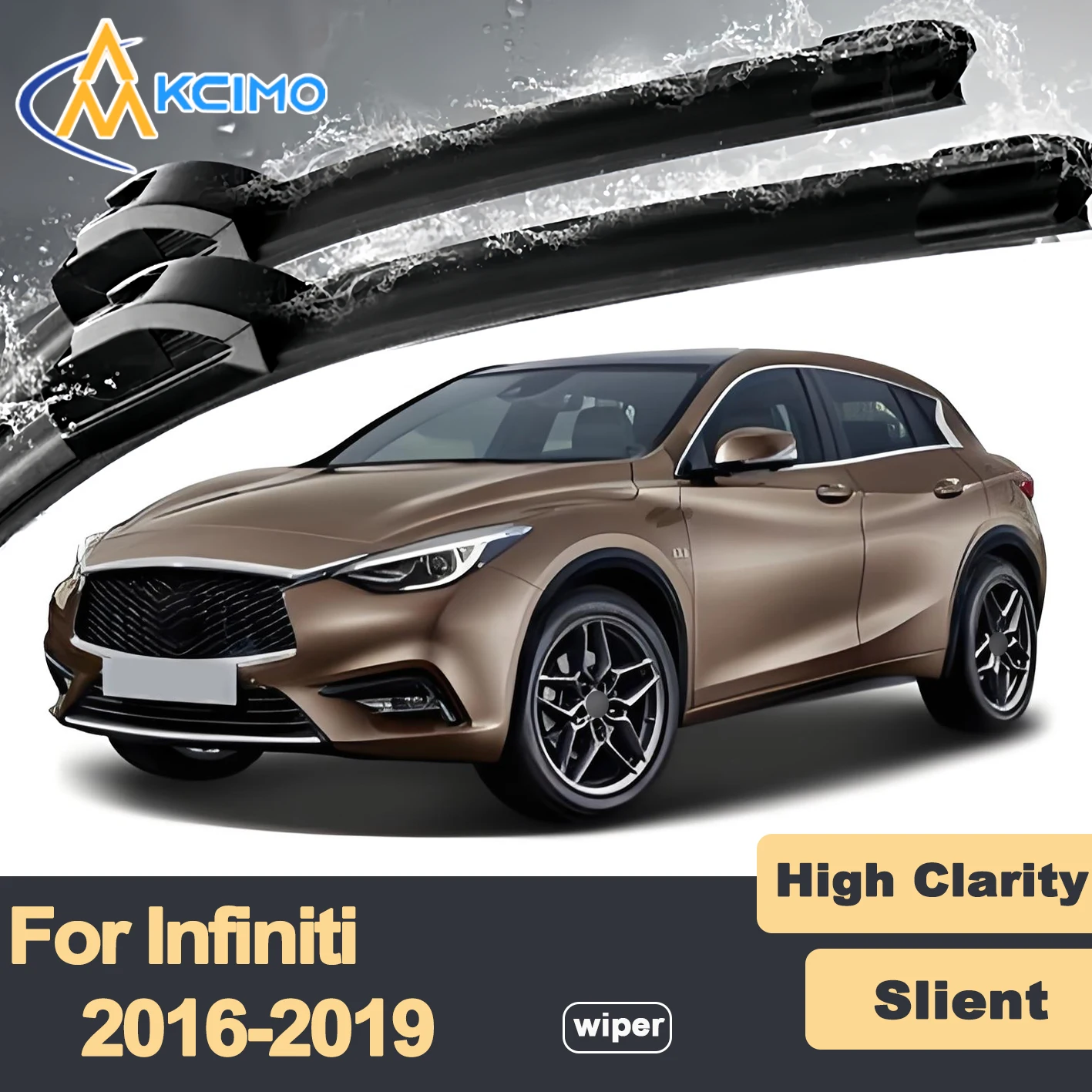 

Premium Rubber Durable Silent Windshield Wiper Blades 2pcs for Infiniti Q30 H15 2016-2019 QX30 Front Wiper Blades Set