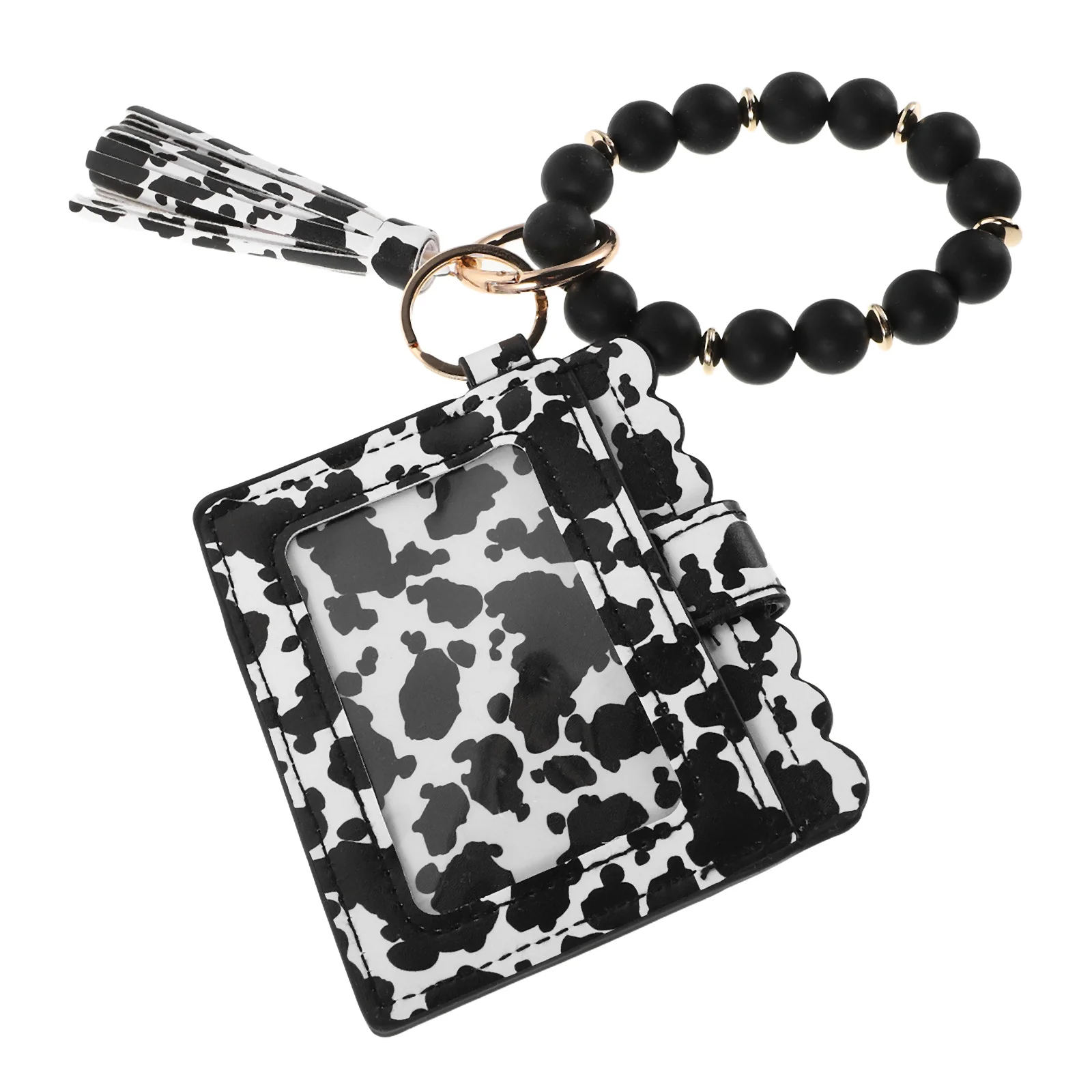 Mini Coin Purse with Card Holder Silicone Beaded Keychain Wallet Compact Lightweight Organizer for Women Portable Key Pouch