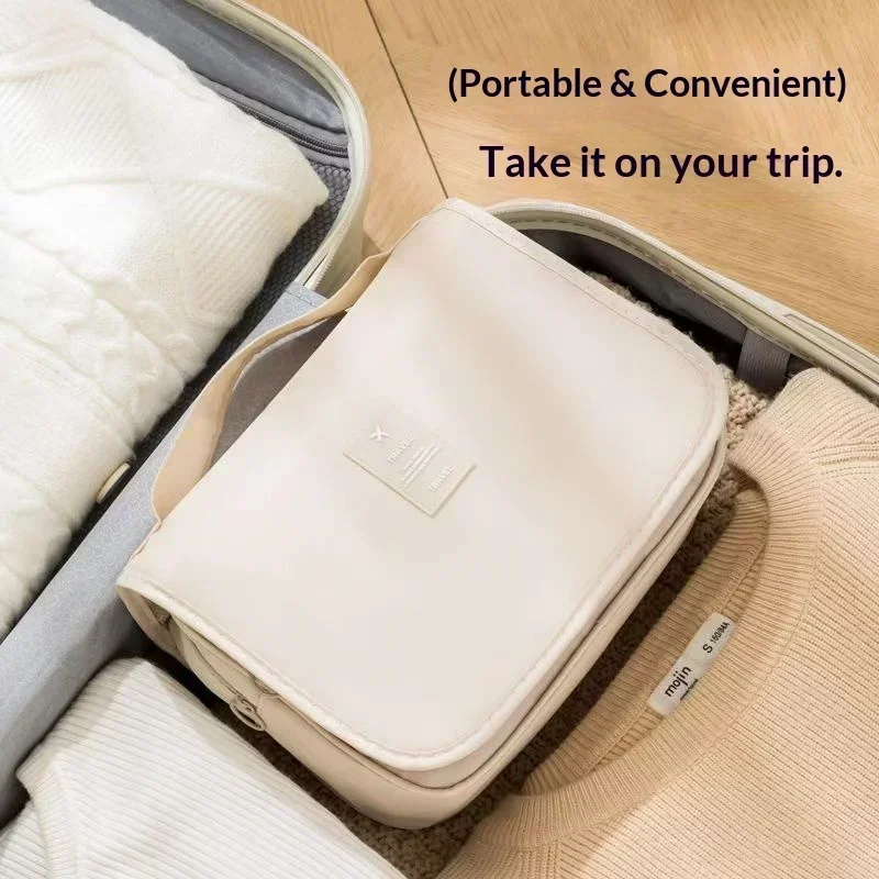 Tragbare Toilettenartikel-Tasche mit Haken, multifunktional, wasserdicht, abriebfest, mehrschichtig, großes Fassungsvermögen, Kosmetiktasche. – Detail 2