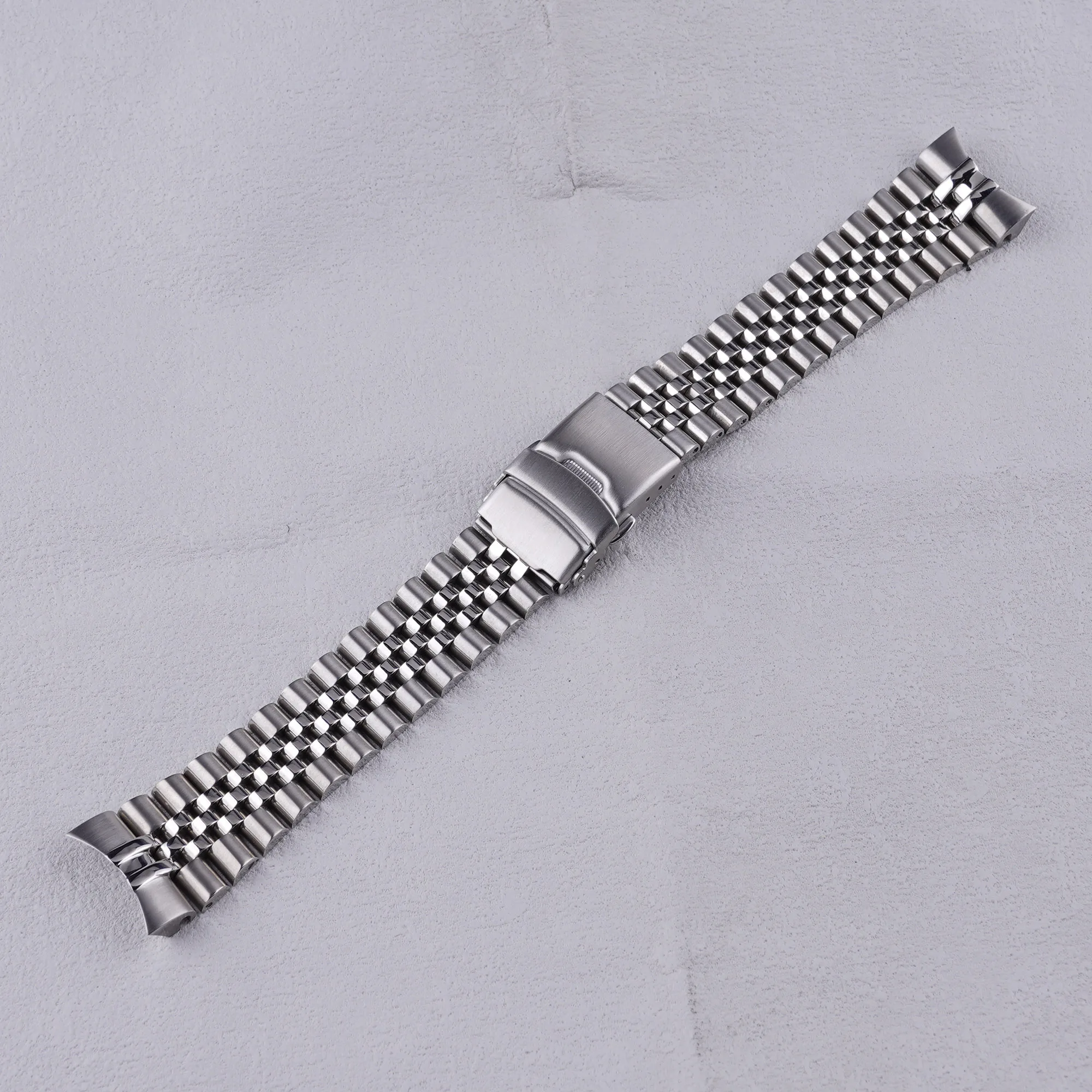 ل شرقي كاماسو/ماكو III 22 مللي متر الصلبة منحني نهاية الفولاذ المقاوم للصدأ الفضة اليوبيل حزام (استيك) ساعة حزام أساور فاخرة بواسطة Carlywet #3