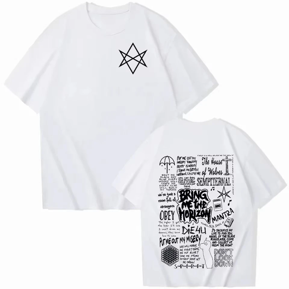 Cotton Plus Size Men's Bring Me Horizon Shirt Bmth Rock Music Shirt Bring Me Horizon Merchandise O-neck Short Sleeved T-shirt