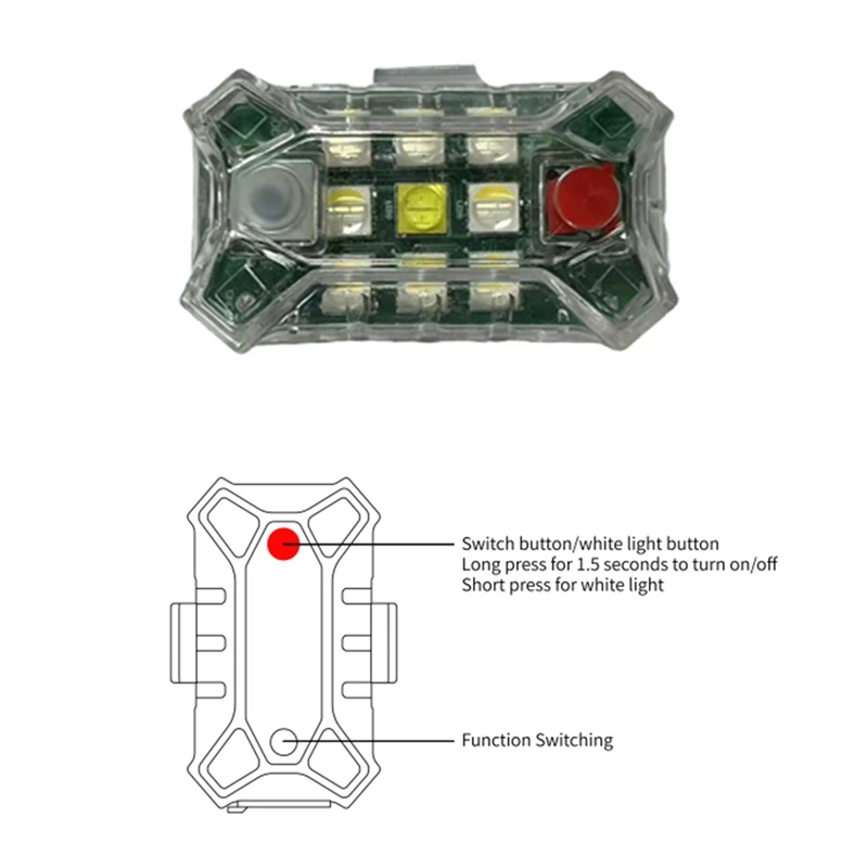 Wireless Rechargeable LED Strobe Lights With Remote Control Waterproof For Motorcycle Bike Car Drone Aircraft